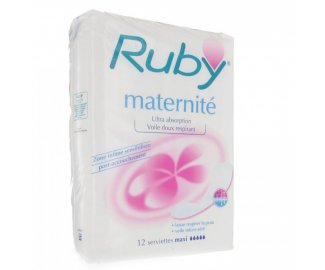 RUBY MATERNITE voile hypoallergenique 12 serviettes