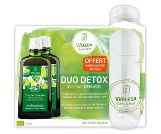 WELEDA Duo Dtox Jus de Bouleau 2x200ml + Bouteille nomade OFFERTE