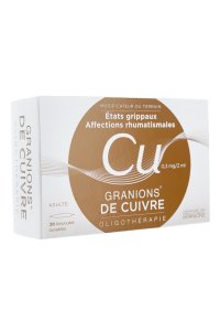 GRANIONS de Cuivre 30 ampoules buvables 