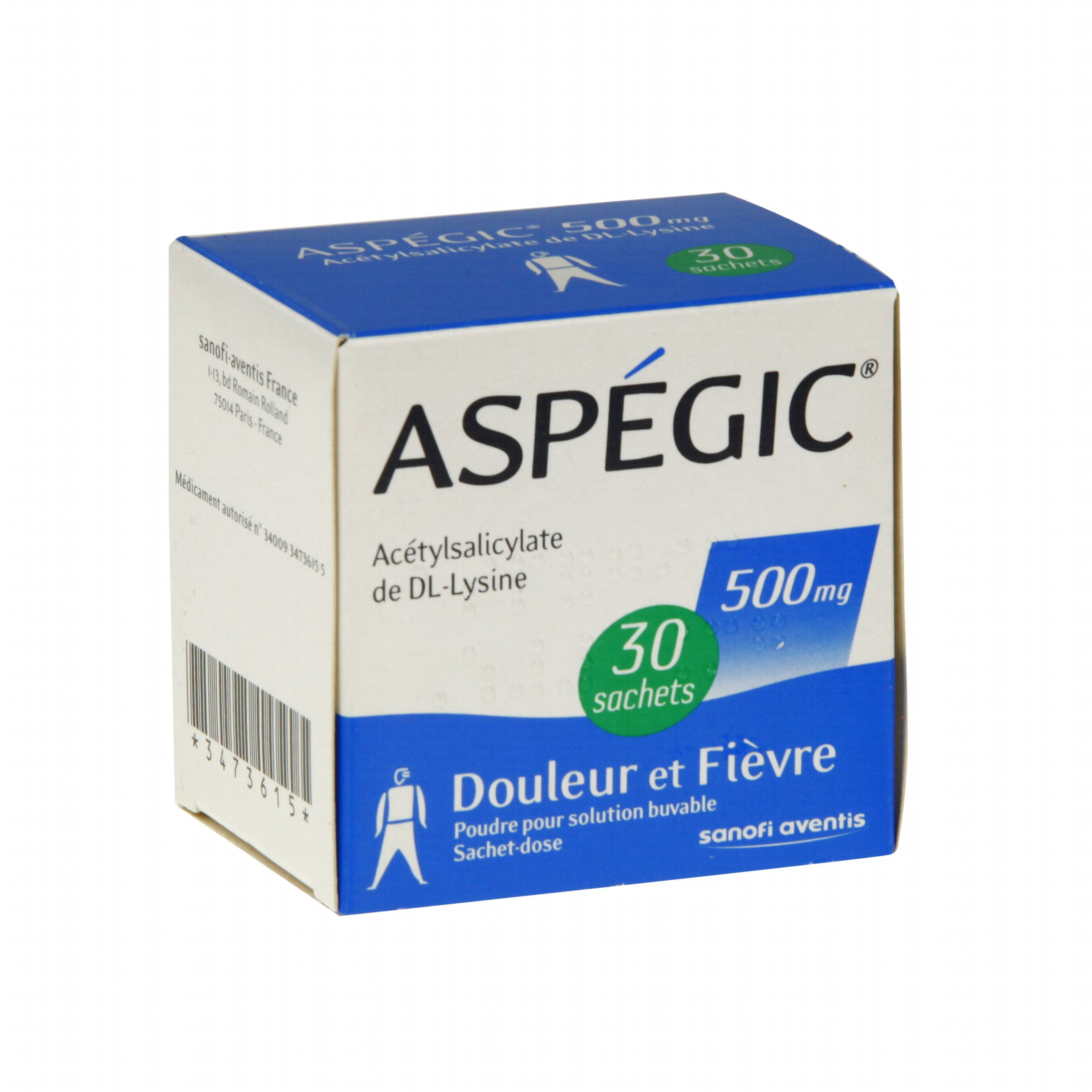 La pharmacie rolland ASPEGIC 500mg (30 sachetdoses)