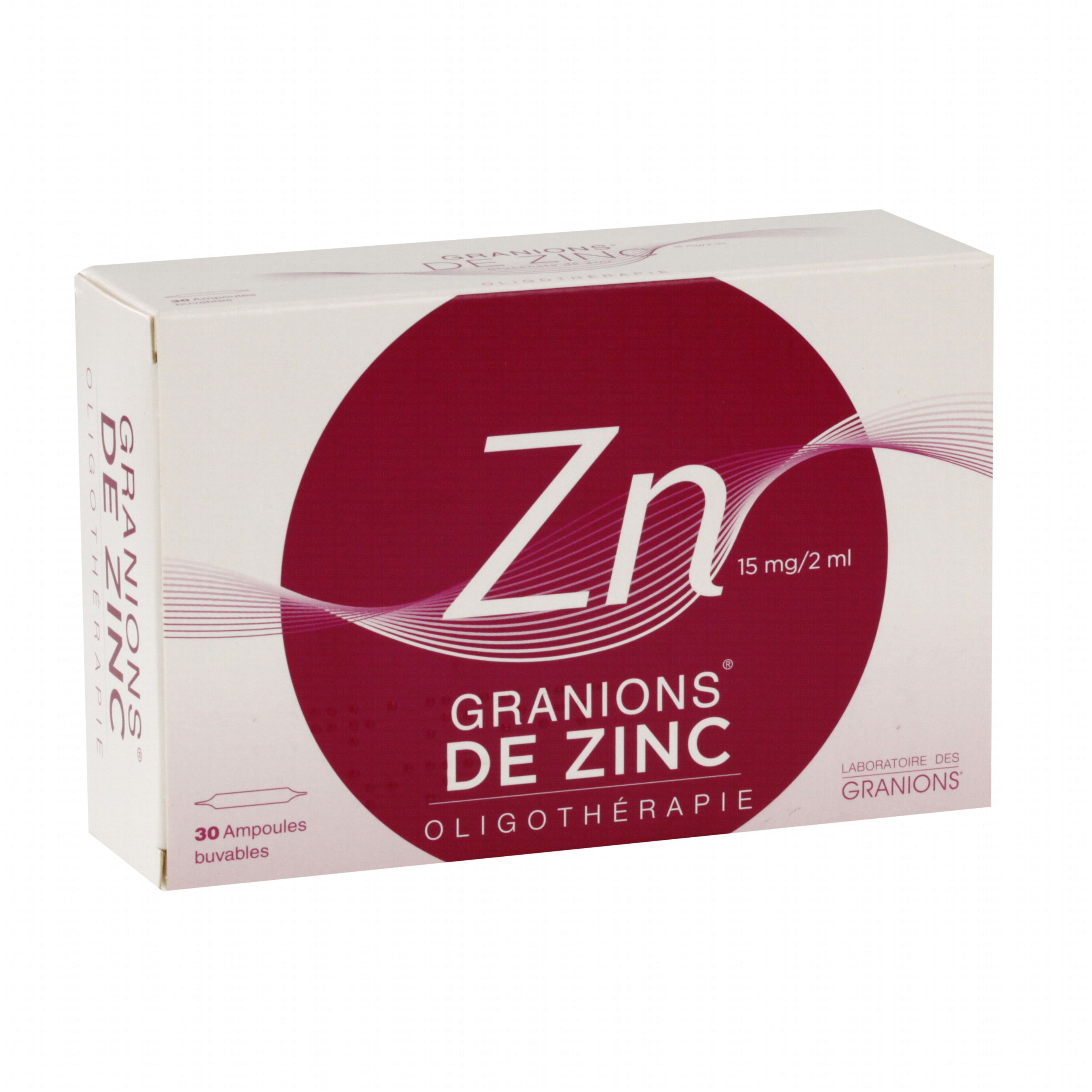 La pharmacie rolland GRANIONS de Zinc 30 ampoules buvables